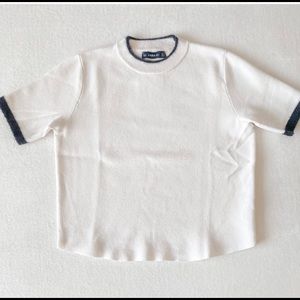 Zara Contrast Short Sleeve Sweater